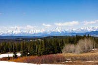 First glimpse of the Grand Tetons close to the park entrance.